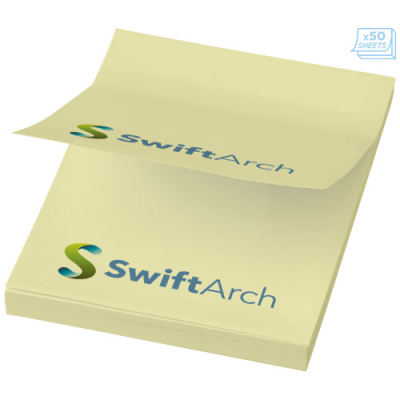 STICKY-MATE® A8 STICKY NOTES 50X75MM in Light Yellow.