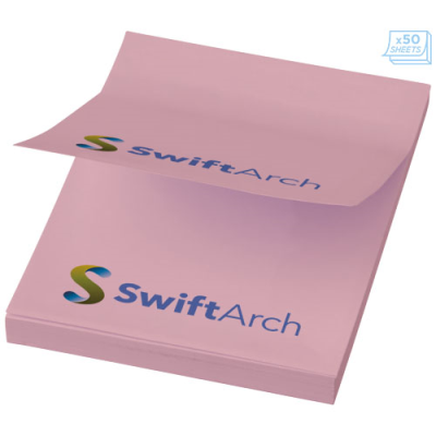 STICKY-MATE® A8 STICKY NOTES 50X75MM in Light Pink.