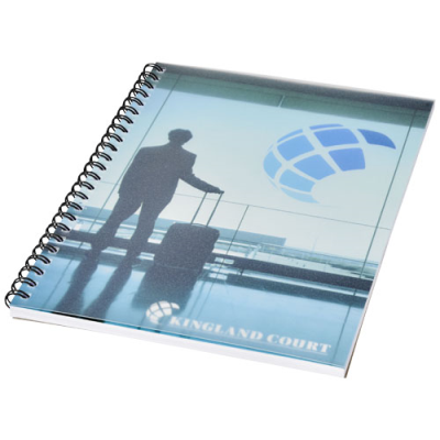 Picture of DESK-MATE® WIRE-O A5 NOTE BOOK PP COVER in White Solid-black Solid