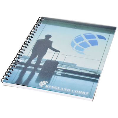 Picture of DESK-MATE® WIRE-O A5 NOTE BOOK PP COVER in White & Solid Black.