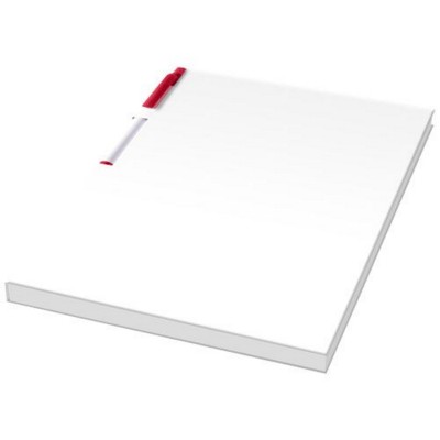 Picture of ESSENTIAL CONFERENCE PACK A5 NOTE PAD AND PEN in White Solid-red