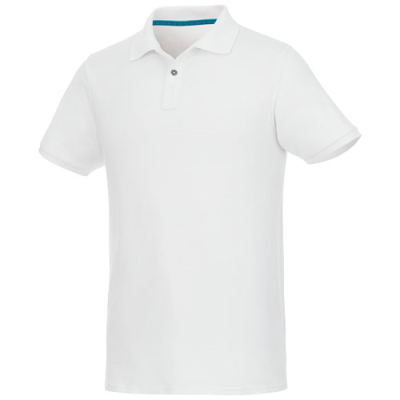 Picture of BERYL SHORT SLEEVE MENS ORGANIC RECYCLED POLO in White Solid