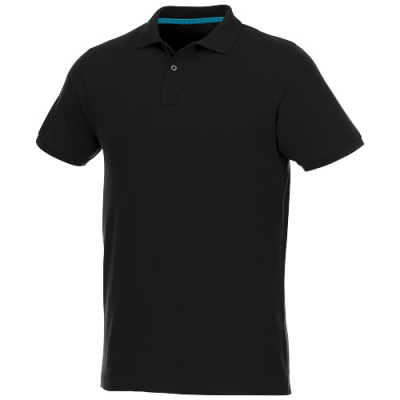 Picture of BERYL SHORT SLEEVE MENS ORGANIC RECYCLED POLO in Black Solid