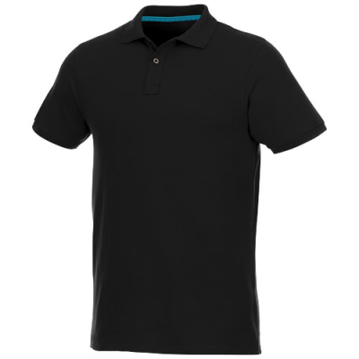 Picture of BERYL SHORT SLEEVE MENS GOTS ORGANIC RECYCLED POLO in Solid Black