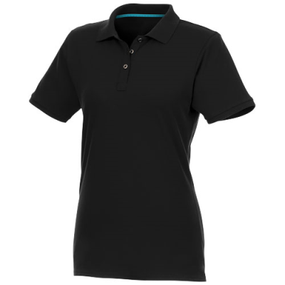 Picture of BERYL SHORT SLEEVE LADIES GOTS ORGANIC RECYCLED POLO in Solid Black