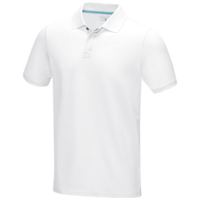Picture of GRAPHITE GREY SHORT SLEEVE MEN’S GOTS ORGANIC POLO in White