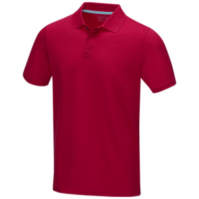 Picture of GRAPHITE GREY SHORT SLEEVE MENS GOTS ORGANIC POLO XS in Red