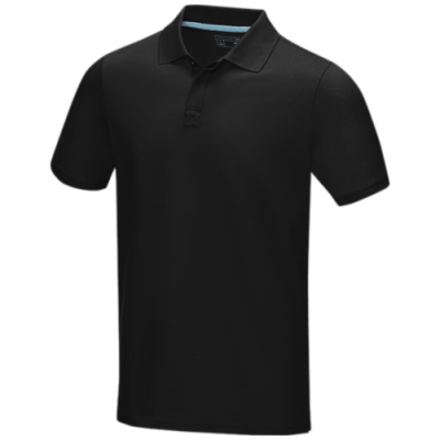 Picture of GRAPHITE GREY SHORT SLEEVE MENS GOTS ORGANIC POLO XS in Solid Black