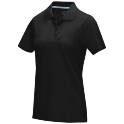 Picture of GRAPHITE GREY SHORT SLEEVE WOMEN’S GOTS ORGANIC POLO in Solid Black