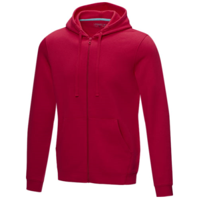 Picture of RUBY MEN’S GOTS ORGANIC RECYCLED FULL ZIP HOODED HOODY in Red