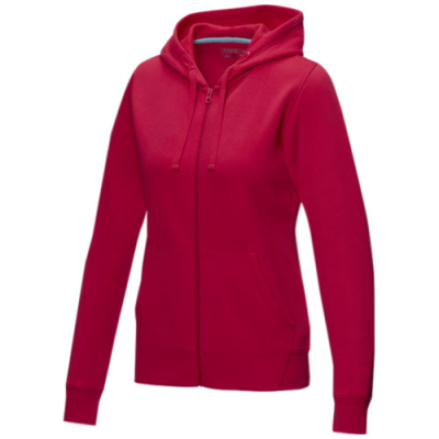 Picture of RUBY WOMEN’S GOTS ORGANIC RECYCLED FULL ZIP HOODED HOODY in Red