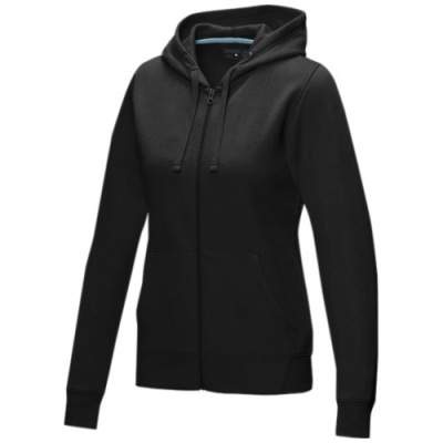 Picture of RUBY WOMEN’S GOTS ORGANIC RECYCLED FULL ZIP HOODED HOODY in Solid Black