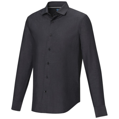 Picture of CUPRITE LONG SLEEVE MENS GOTS ORGANIC SHIRT in Solid Black.
