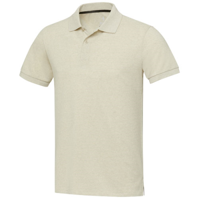 Picture of EMERALD SHORT SLEEVE UNISEX AWARE™ RECYCLED POLO in Oatmeal.