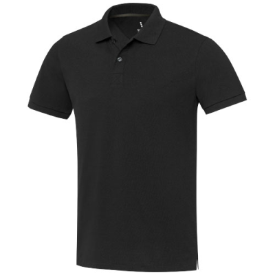 Picture of EMERALD SHORT SLEEVE UNISEX AWARE™ RECYCLED POLO in Solid Black.
