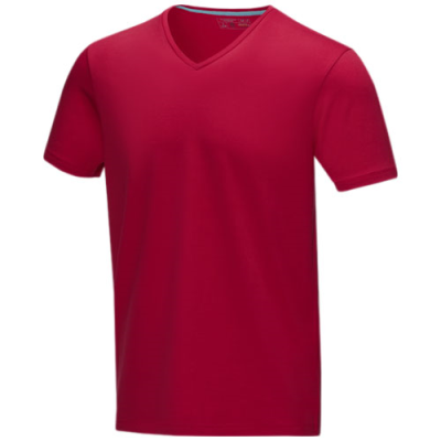 Picture of KAWARTHA SHORT SLEEVE MENS GOTS ORGANIC V-NECK TEE SHIRT in Red
