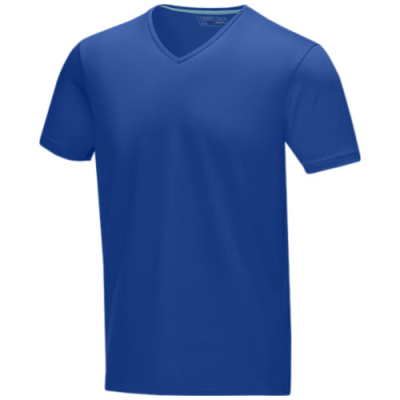 Picture of KAWARTHA SHORT SLEEVE MENS GOTS ORGANIC V-NECK TEE SHIRT in Blue