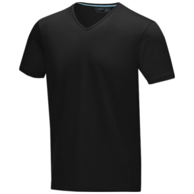 Picture of KAWARTHA SHORT SLEEVE MENS GOTS ORGANIC V-NECK TEE SHIRT in Solid Black