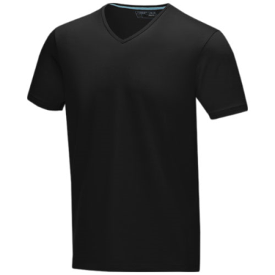 Picture of KAWARTHA SHORT SLEEVE MENS GOTS ORGANIC V-NECK TEE SHIRT in Solid Black.