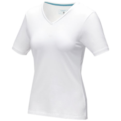 Picture of KAWARTHA SHORT SLEEVE LADIES GOTS ORGANIC V-NECK TEE SHIRT in White