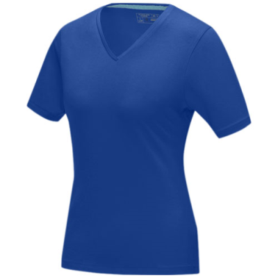 Picture of KAWARTHA SHORT SLEEVE LADIES GOTS ORGANIC V-NECK TEE SHIRT in Blue