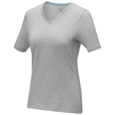 Picture of KAWARTHA SHORT SLEEVE LADIES GOTS ORGANIC V-NECK TEE SHIRT in Grey Melange