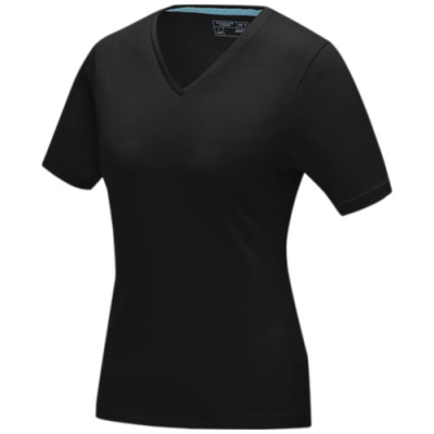 Picture of KAWARTHA SHORT SLEEVE LADIES GOTS ORGANIC V-NECK TEE SHIRT in Solid Black