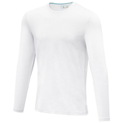 Picture of PONOKA LONG SLEEVE MENS GOTS ORGANIC TEE SHIRT in White