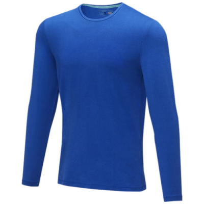 Picture of PONOKA LONG SLEEVE MENS GOTS ORGANIC TEE SHIRT in Blue