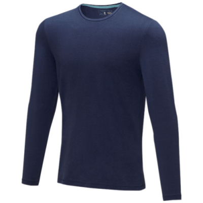 Picture of PONOKA LONG SLEEVE MENS GOTS ORGANIC TEE SHIRT in Navy.