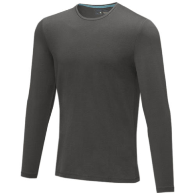 Picture of PONOKA LONG SLEEVE MENS GOTS ORGANIC TEE SHIRT in Storm Grey