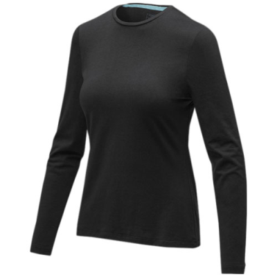 Picture of PONOKA LONG SLEEVE LADIES GOTS ORGANIC TEE SHIRT in Solid Black