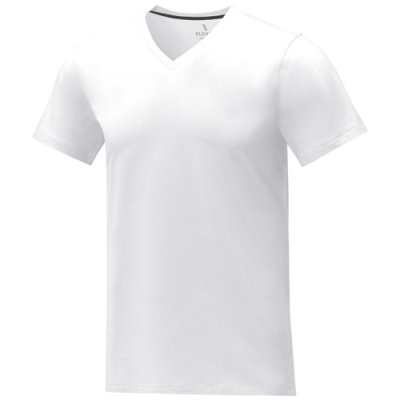 Picture of SOMOTO SHORT SLEEVE MENS V-NECK TEE SHIRT in White.