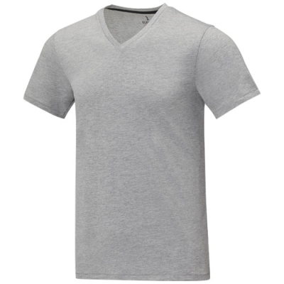 Picture of SOMOTO SHORT SLEEVE MENS V-NECK TEE SHIRT in Heather Grey.