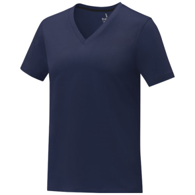 Picture of SOMOTO SHORT SLEEVE LADIES V-NECK TEE SHIRT in Navy.