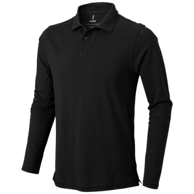 Picture of OAKVILLE LONG SLEEVE MENS POLO in Solid Black