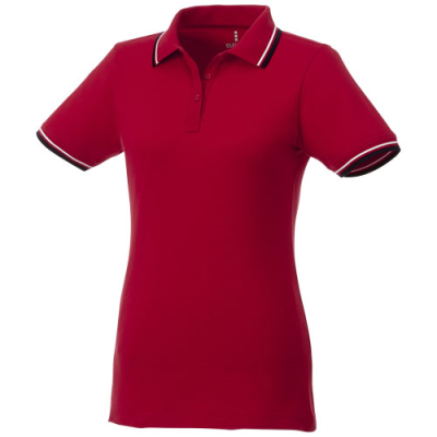 Picture of FAIRFIELD SHORT SLEEVE LADIES POLO with Tipping in Red-navy