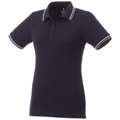 Picture of FAIRFIELD SHORT SLEEVE LADIES POLO with Tipping in Navy-grey Melange