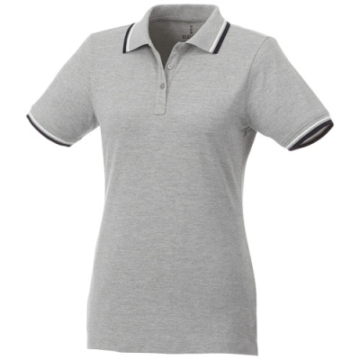 Picture of FAIRFIELD SHORT SLEEVE LADIES POLO with Tipping in Grey Melange-navy