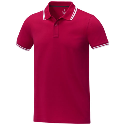 Picture of AMARAGO SHORT SLEEVE MENS TIPPING POLO in Red.
