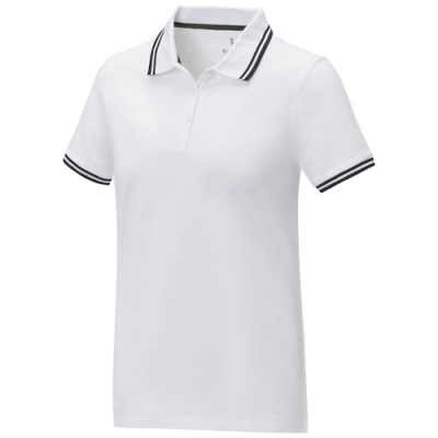 Picture of AMARAGO SHORT SLEEVE LADIES TIPPING POLO in White.