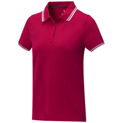 Picture of AMARAGO SHORT SLEEVE LADIES TIPPING POLO in Red.