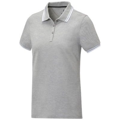 Picture of AMARAGO SHORT SLEEVE LADIES TIPPING POLO in Heather Grey.