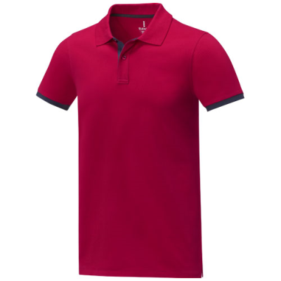 Picture of MORGAN SHORT SLEEVE MENS DUOTONE POLO in Red.