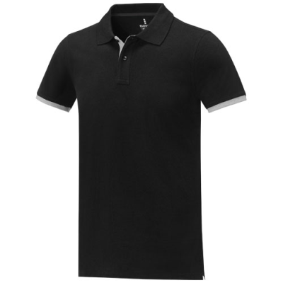 Picture of MORGAN SHORT SLEEVE MENS DUOTONE POLO in Solid Black.