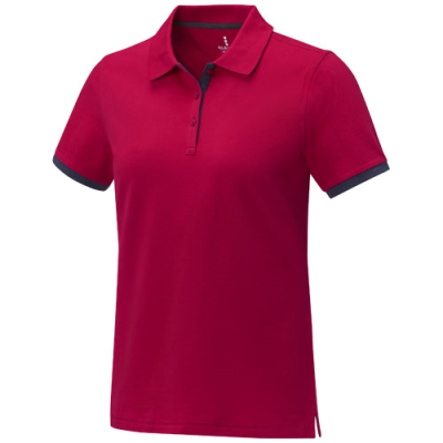 Picture of MORGAN SHORT SLEEVE LADIES DUOTONE POLO in Red