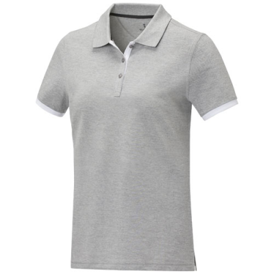 Picture of MORGAN SHORT SLEEVE LADIES DUOTONE POLO in Heather Grey.