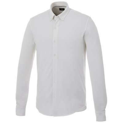 Picture of BIGELOW LONG SLEEVE MENS PIQUE SHIRT in White