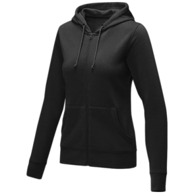 Picture of THERON WOMEN’S FULL ZIP HOODED HOODY in Solid Black.