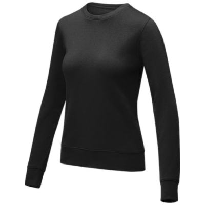 Picture of ZENON WOMEN’S CREW NECK SWEATER in Solid Black.